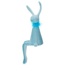 Artikel Dekofigur Kantenhocker Hase aus Kunststoff 36 cm Hellblau/Dunkelblau Set 2 Stück