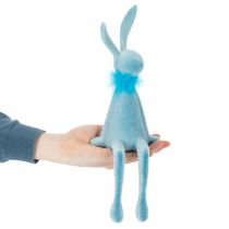 Artikel Dekofigur Kantenhocker Hase aus Kunststoff 36 cm Hellblau/Dunkelblau Set 2 Stück