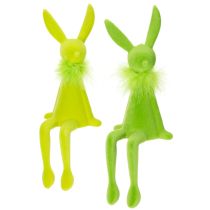 Artikel Osterhase Dekoration Kantenhocker Sitzende Figur aus Kunststoff für Frühling 27cm 2St