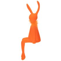 Artikel Osterdeko Kantenhocker Hasen 36cm aus Kunststoff mit samtiger Beflockung in Orange und Lachs für Innenräume