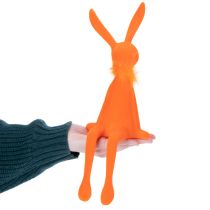 Artikel Osterdeko Kantenhocker Hasen 36cm aus Kunststoff mit samtiger Beflockung in Orange und Lachs für Innenräume