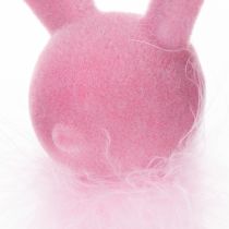 Artikel Osterhasen Kantenhocker aus Kunststoff mit Federboa 27 cm Rosa und Pink 2er-Set
