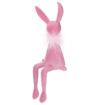 Artikel Osterhasen Kantenhocker aus Kunststoff mit Federboa 27 cm Rosa und Pink 2er-Set