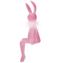 Artikel Osterhasen Kantenhocker aus Kunststoff mit Federboa 27 cm Rosa und Pink 2er-Set