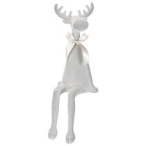 Artikel Weihnachtsfigur Rentier Kantenhocker 54cm Hellgrau beflockt