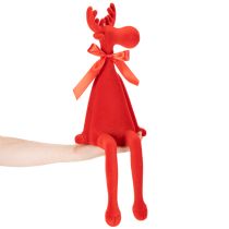 Artikel Dekofigur roter Elch aus Kunststoff mit Schleife, 54 cm