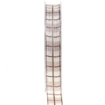 Karoband Hellbraun 15mm 15m