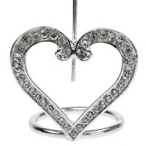 Kartenhalter Herz für Tischdeko 4cm Silber 6St