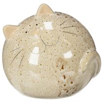 Artikel Keramik-Katze Dekofigur Beige Rund 13cm für Wohn- und Schlafzimmer