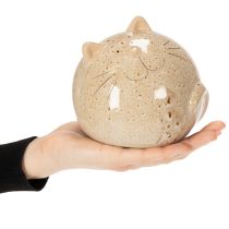 Artikel Keramik-Katze Dekofigur Beige Rund 13cm für Wohn- und Schlafzimmer