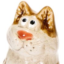 Artikel Keramik-Katzenfiguren Set 4 Stück, 8 cm, Braun-Weiß, für Wohnraumdekoration