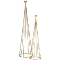 Weihnachtsbaum Metall Deko Gold Kegel H62/83cm 2er-Set