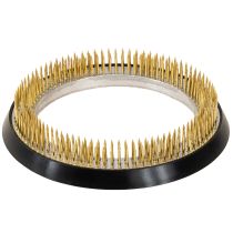 Artikel Runder Blumenigel aus Messing mit Kunststoff-Schoner, Ø 12 cm, für Ikebana und Blumengestecke