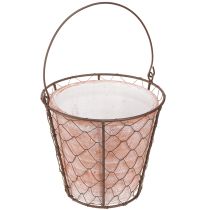 Artikel Keramik Blumentopf Korb Henkel Metall Braun Ø18cm