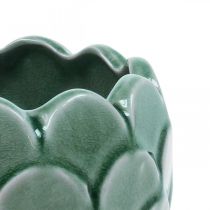 Keramik Blumentopf Vintage Grün Crackle Glaze Ø17cm H15cm