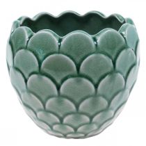 Artikel Keramik Blumentopf Vintage Grün Crackle Glaze Ø17cm H15cm