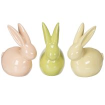Artikel Keramikhase Hase Deko Figur für stilvolle Ostern 11×6,5×12,5cm 3St