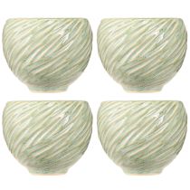 Artikel Grüne Keramikschalen mit Spiraldesign Ø9 cm H7 cm 4er-Set