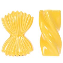 Artikel Keramikvase Gelb 16 cm Mediterrane Pasta-Form Dekoration für Innenräume