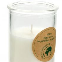 Kerze im Glas Soja Wachs Sojakerze mit Korken Weiß Ø5,5cm H8,5cm