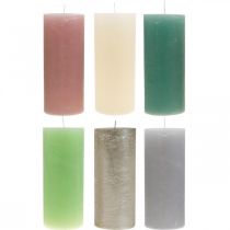 Stumpenkerzen durchgefärbt verschiedene Farben 85×200mm 2St