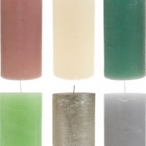 Stumpenkerzen durchgefärbt verschiedene Farben 85×200mm 2St
