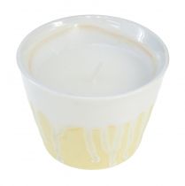 Citronella Kerze im Topf Keramik Gelb Creme Ø8,5cm