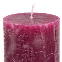 Artikel Rustikale Stumpenkerzen 12er-Set 60x80mm Rosa und Beerentöne