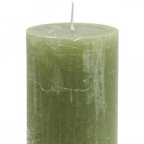 Artikel Durchgefärbte Kerzen Olivgrün Stumpenkerzen 60×100mm 4 St