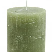 Artikel Durchgefärbte Kerzen Olivgrün Stumpenkerzen 70×100mm 4 St