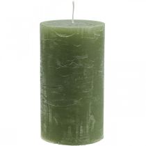 Artikel Durchgefärbte Kerzen Olivgrün Stumpenkerzen 85×150mm 2 St