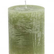 Artikel Durchgefärbte Kerzen Olivgrün Stumpenkerzen 60×80mm 4 St
