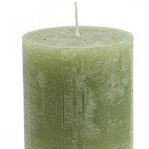 Artikel Durchgefärbte Kerzen Olivgrün Stumpenkerzen 70×80mm 4 St