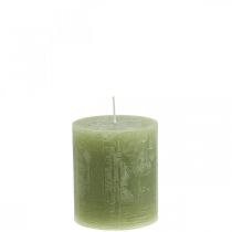 Artikel Durchgefärbte Kerzen Olivgrün Stumpenkerzen 70×80mm 4 St