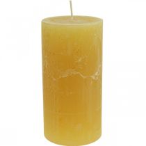 Artikel Stumpenkerzen Rustic Durchgefärbte Kerzen Gelb 70/140mm 4 St