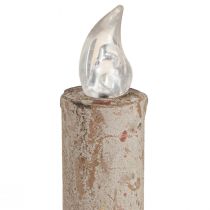 Artikel Kerzenhalter Antik mit LED Kerze Metall Warmes Licht H22cm