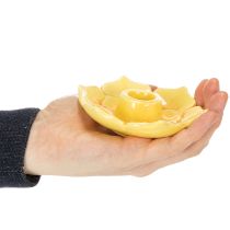 Artikel Stabkerzenhalter Keramik 11cm Gelb Blütenform 2er-Set für Tischdekoration
