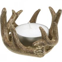 Teelichthalter Kerzenständer Geweih Gold H7cm Ø10cm 2St