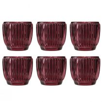 Artikel Kerzenhalter Glas Berry Windlicht Retro Ø7cm H7cm 6 St