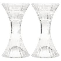 Artikel Kerzenhalter Glas Rund für Stabkerzen Ø7cm H13cm 2 Stück Transparent