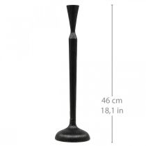 Kerzenständer Schwarz Metall Kerzenhalter Ø12cm H46cm