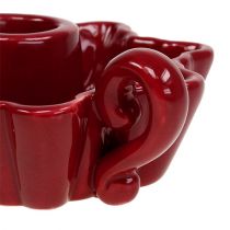 Kerzenhalter Keramik Rot Ø12cm 2St