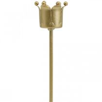 Artikel Kerzenhalter Krone Gold aus Metall, Steckdorn, Set mit 4 Stück