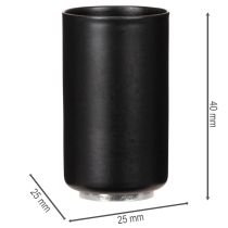 Artikel Magnetische Kerzenhalter rund mattschwarz für Stabkerzen 25 mm, 4 Stück