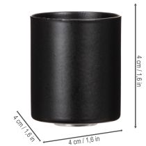 Artikel Stabkerzenhalter mit Magnet, Metall, 4 cm, Matt Schwarz, 4er-Set