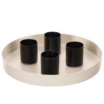 Artikel Stabkerzenhalter mit Magnet, Metall, 4 cm, Matt Schwarz, 4er-Set