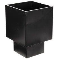 Artikel Pflanzgefäß Würfel Metall Schwarz mit Sockel 22cm