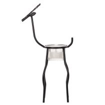 Artikel Kerzenhalter Rentier aus Metall mit Teelichtglas schwarz 28 cm für Innenbereich