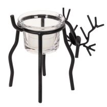 Artikel Kerzenhalter Rentier aus Metall mit Teelichtglas, 15 cm, Schwarz