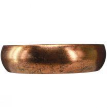 Artikel Kerzenhalter Schale aus Metall für 4 Stabkerzen in Bronzeoptik Ø22cm